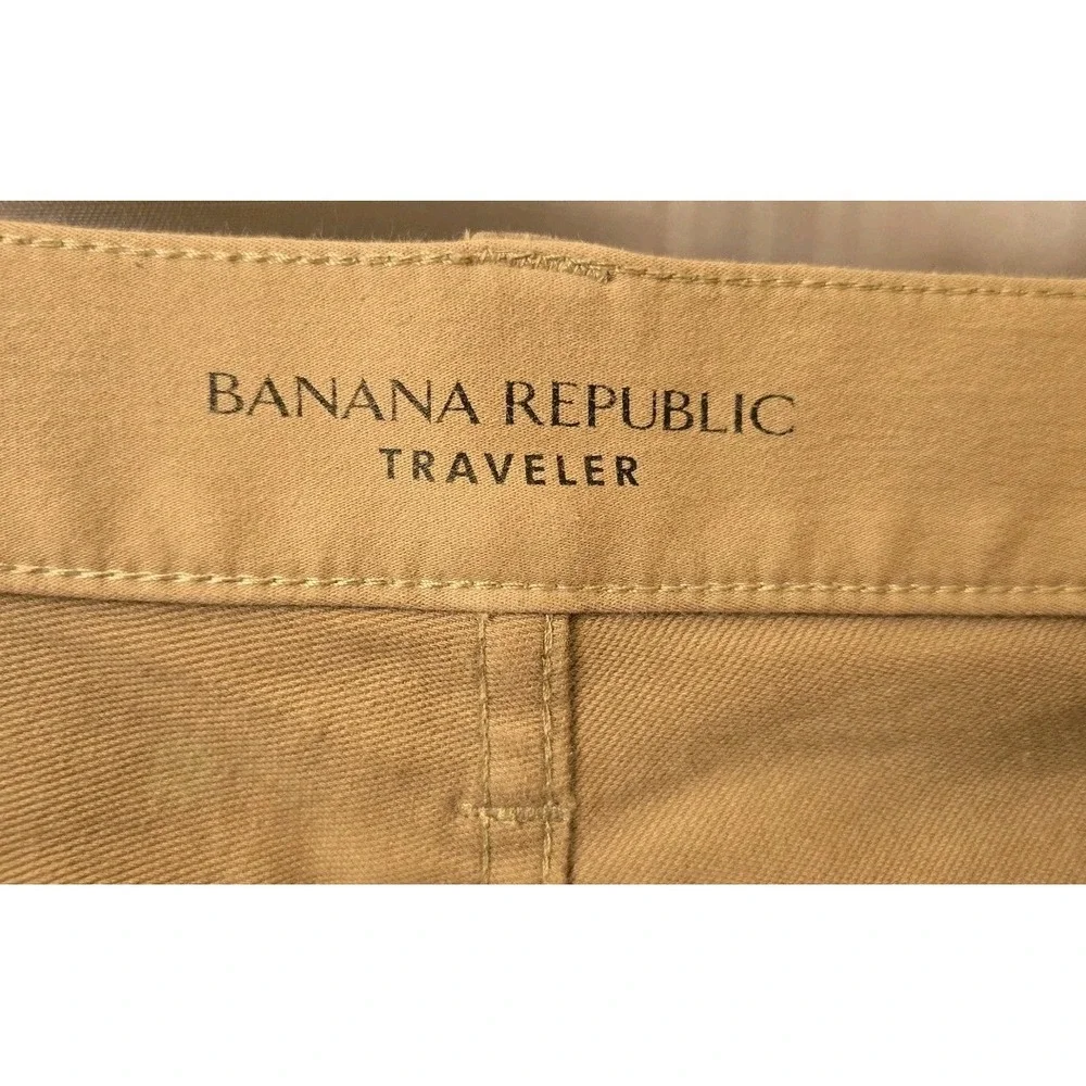 Banana Republic Pants Mens 31x32 (Fit 32x31) Traveler Slim Fit Khaki Tan Stretch